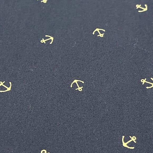 TALBOTS Relaxed Chino Navy Pants w/ All-Over Anchor Print Women’s Size 6 Petite - Picture 2 of 8